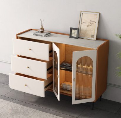 Moderne Holz Kommode Weiß Sideboard Low Boards Wohnzimmerschrank Neu