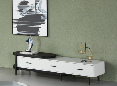 Wohnzimmer Wohnwand rtv Lowboard Holz Weiß Möbel Neu Modern Design