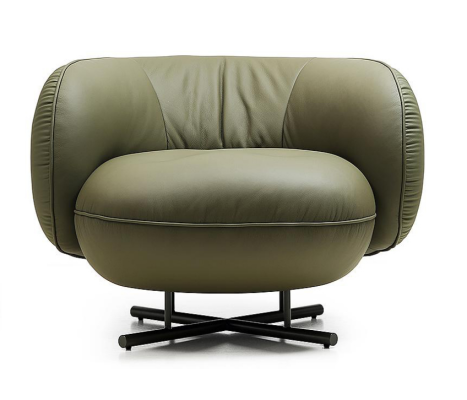 Sessel 1 Sitzer Kunstleder Lounge Luxus Polster Einsitzer Design Grau