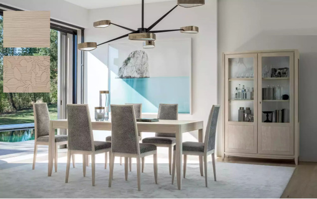 Stuhl Gruppe Garnitur Tisch 6x Stühle Esszimmer Design Holz Essgruppe 7tlg