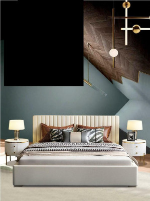 Designer Bett Schlafzimmer Doppelbett Betten Leder Hotel Luxus Polster 180/200cm