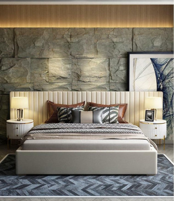 Designer Bett Schlafzimmer Doppelbett Betten Leder Hotel Luxus Polster 180/200cm