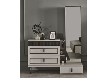 Schlafzimmer Set 2tlg Kommode mit Spiegel Modern Luxus design Möbel neu
