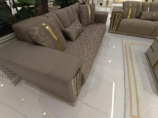 Sofa 3 Sitzer Textil Holz Modern Sofa Polster Couch Sofas Design Luxus Neu Sofa