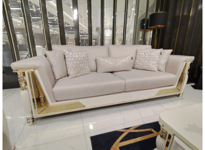 Sofa Dreisitzer Polster 3 Sitzer Sofas Design Luxus Möbel Textil Couchen Neu