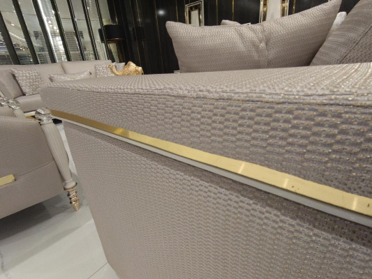 Sofa Dreisitzer Polster 3 Sitzer Sofas Design Luxus Möbel Textil Couchen Neu