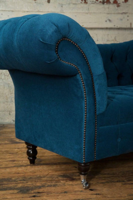 Chaiselounge Bank Sitz Liege Lounge Barock Rokoko Jugendstil klassisch Blaue Neu