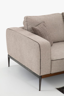 Komplette Couchgarnitur Sofagarnitur Sofa 321 Sitzer Stoff Set Beige