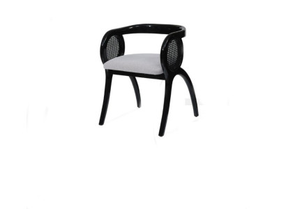 Grau-Schwarzer Designer Stuhl Luxuriöser Einsitzer Esszimmer Stühle