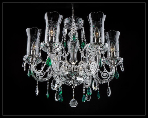 Design Bohemia Kronleuchter Deckenleuchten Blau Kristall Lampe Leuchten