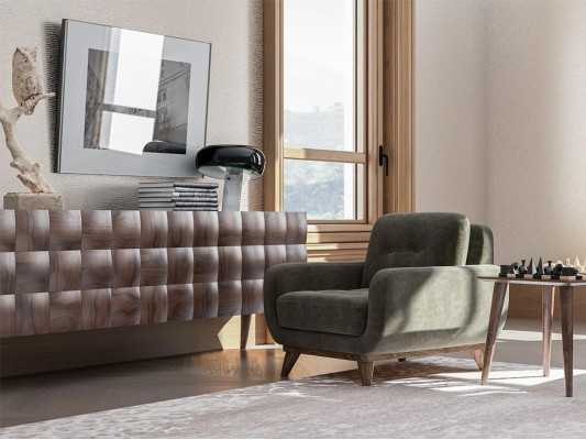 Wohnzimmer Sessel Luxus Polster Stoff Textil Polstersessel Einrichtung