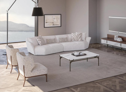 Wohnzimmer Set 4tlg Design Polstermöbel Textil Modern Sofa Viersitzer Neu