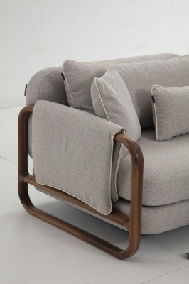 Komplette Couchgarnitur Sofagarnitur 321 Sitzer Modern Stoff Grau Set