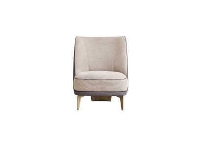 Beiger Sessel Wohnzimmer Möbel Edler Polstersessel Designer 1-Sitzer 