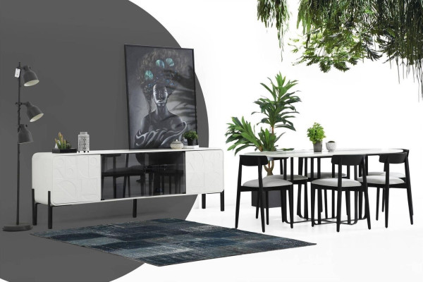 Gruppe Esszimmer Esstisch Stühle Tisch Holz Set 5tlg Weiß Tische Neu