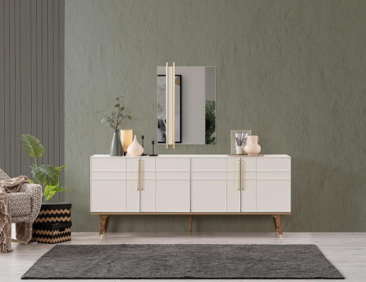 Essgruppe Esszimmermöbel Set 9tlg Esszimmer Esstisch Stühle Holz Weiß