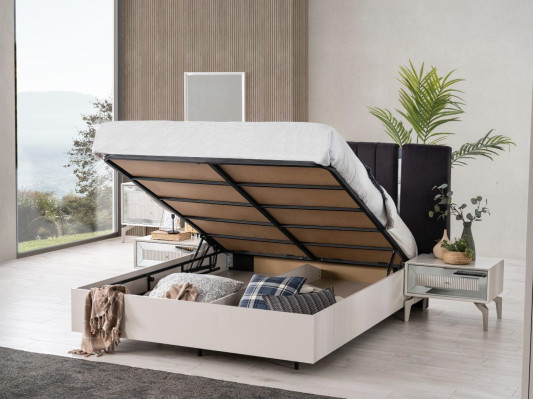 Groß Schlafzimmer Garnitur Doppelbett Bett Holz Set 7tlg Weiß Modern