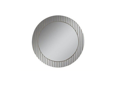 Grauer Rundspiegel Designer Flurspiegel Moderner Dekospiegel Luxus Möbel