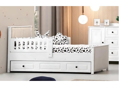 Kinderbett Holzbett Funktionsbett Ausziehbares Bett 200 Holz Weiß
