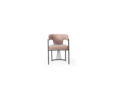 Beiger Designer Stuhl Metallstühle Luxuriöse Esszimmer Polsterstühle