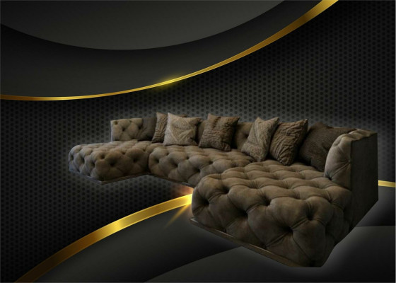 Ecksofa Sofa Couch Polster Garnirtur U Form Couchen Chesterfield Möbel Sofas Neu