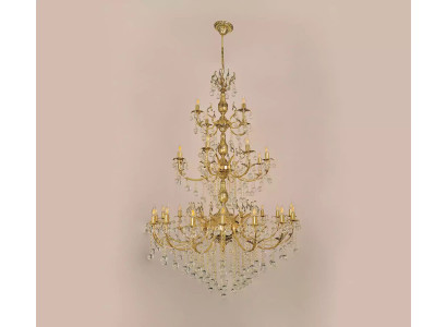 Luster Kronleuchter Deckenleuchter xxl Luxus Gold Deckenlampe Kristall