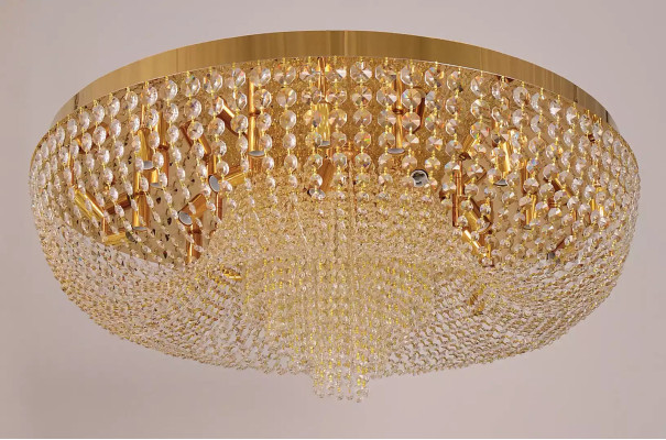 Kronleuchter Deckenleuchter Luxus Gold Deckenlampe Lüster Kristall Art