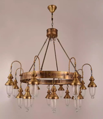 Antik Stil Leuchte Lampe Kronleuchter Ritter Runde Lampen Deckenleuchte