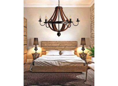 Braune Kronenkronleuchter Deckenleuchter Holz Kronleuchter Lampe Lüster