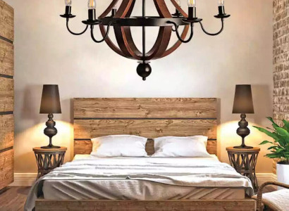 Braune Kronenkronleuchter Deckenleuchter Holz Kronleuchter Lampe Lüster