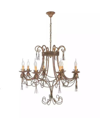  Deckenleuchter Lüster Kronleuchter Deckenlampe Lampen Gold Metall Art