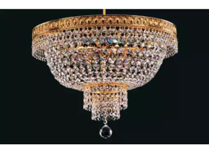 Lüster Deckenleuchter Luxus Gold Kronleuchter Deckenlampe Kristall Art