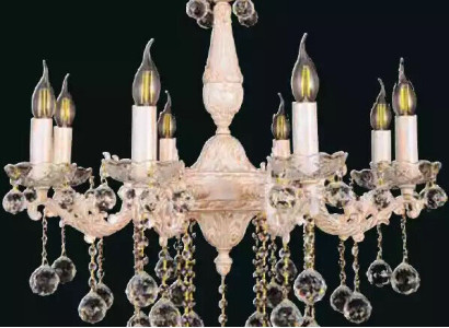  Lüster Deckenleuchter Kronleuchter Beige Deckenlampe Kristall Lampe