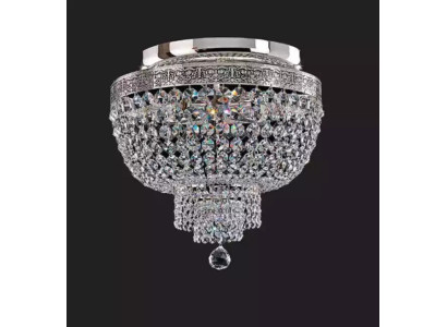 Deckenlampe Deckenleuchter Luxus Silber Kronleuchter Lüster Kristall