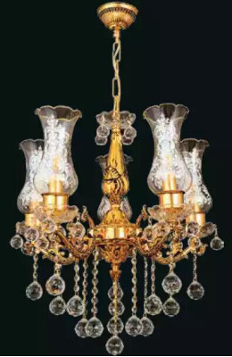 Deckenleuchter Luxus Gold Kronleuchter Deckenlampe Lüster Kristall Art