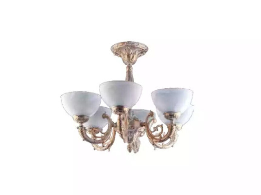 eckenlampe Lüster Deckenleuchter Kronleuchter Lampe Glas Beige Art