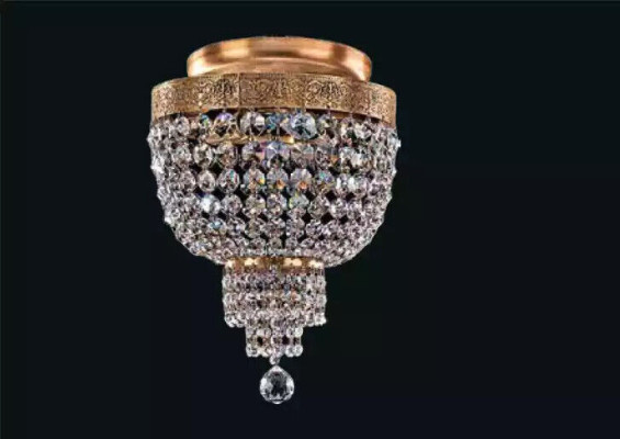 Deckenleuchter Luxus Gold Kronleuchter Deckenlampe Lüster Kristall Art