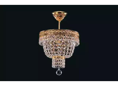 Kronleuchter Deckenleuchter Luxus Gold Deckenlampe Lüster Kristall Art