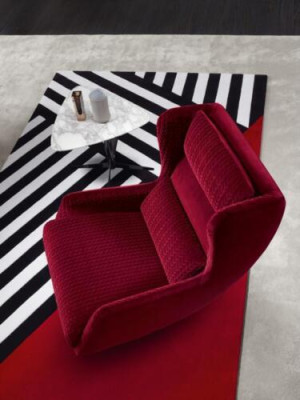 Sessel Sitz Einsitzer Design Gelb Polster Wohnzimmer Möbel Ohrensessel Prianera