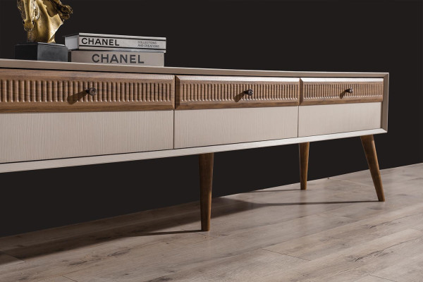 Garnitur Wohnwand TV Ständer RTV Lowboard Sideboard TV-Rahmen Holz