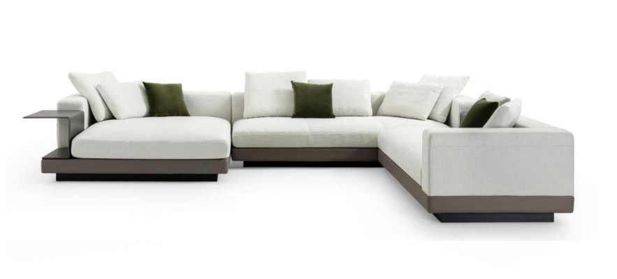 Ecksofa weiß U-Form Luxus Stil Modern Wohnzimmer Sofa Wohnlandschaft