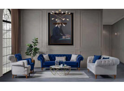 Wohnzimmer Couchgarnitur Luxus Sitzmöbel Dreisitzer Zweisitzer Sessel