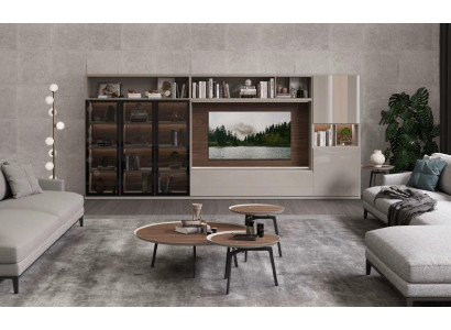 Große Wohnwand Glastüren Wohnzimmermöbel Moderne Wohnwände Möbel Schrank