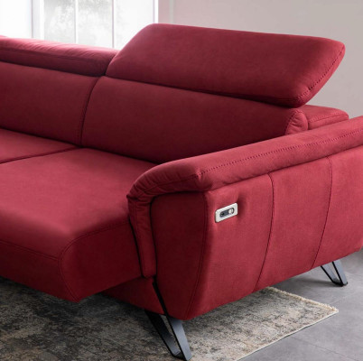 Rotes L-Form Ecksofa Luxus Wohnlandschaft Polstermöbel Wohnzimmer Couch
