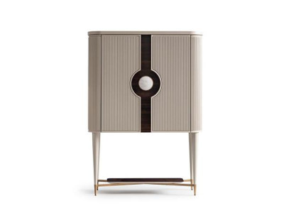 Barschrank Schrank Holzschrank Holz Bar Beige Getränke Design Flaschen