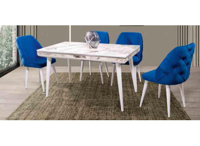 Esszimmer Möbel 4x Stühle Luxus Designer Einrichtungs Blau