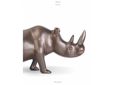 Messing Nashorn Dekoration Figur Skulptur gold Afrika neu Farbe Gold