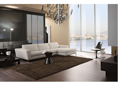 Textil Luxus Ecksofa L-form Polster Modern Weiß Sitz Möbel Wohnzimmer Eck Neu