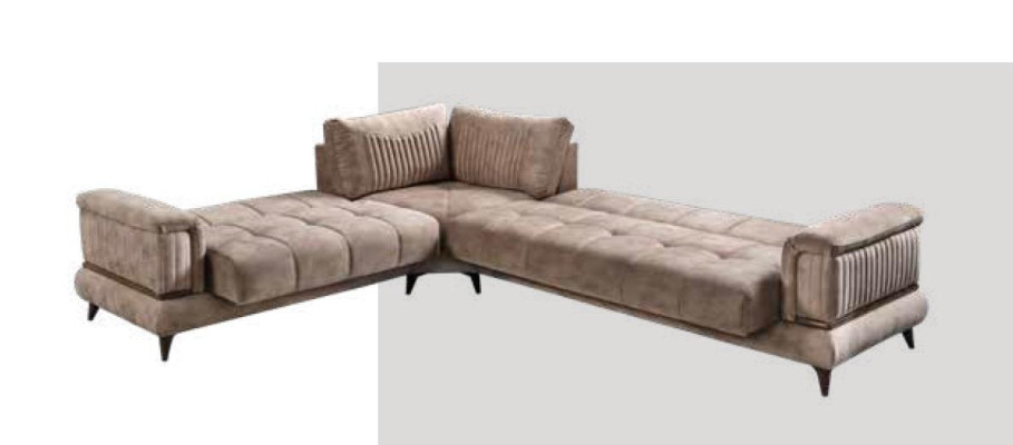 Modernes Sofa Ecksofa Textilmöbel Bequemes Sofa L-Form Beige Farbe neu