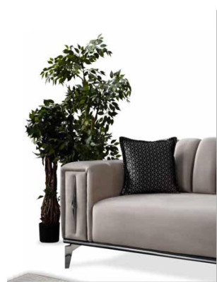 Bequemes Sofa Gepolstertes Luxussofa Moderner Stil Farbe Beige Für Wohnzimmer